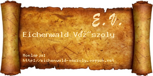 Eichenwald Vászoly névjegykártya